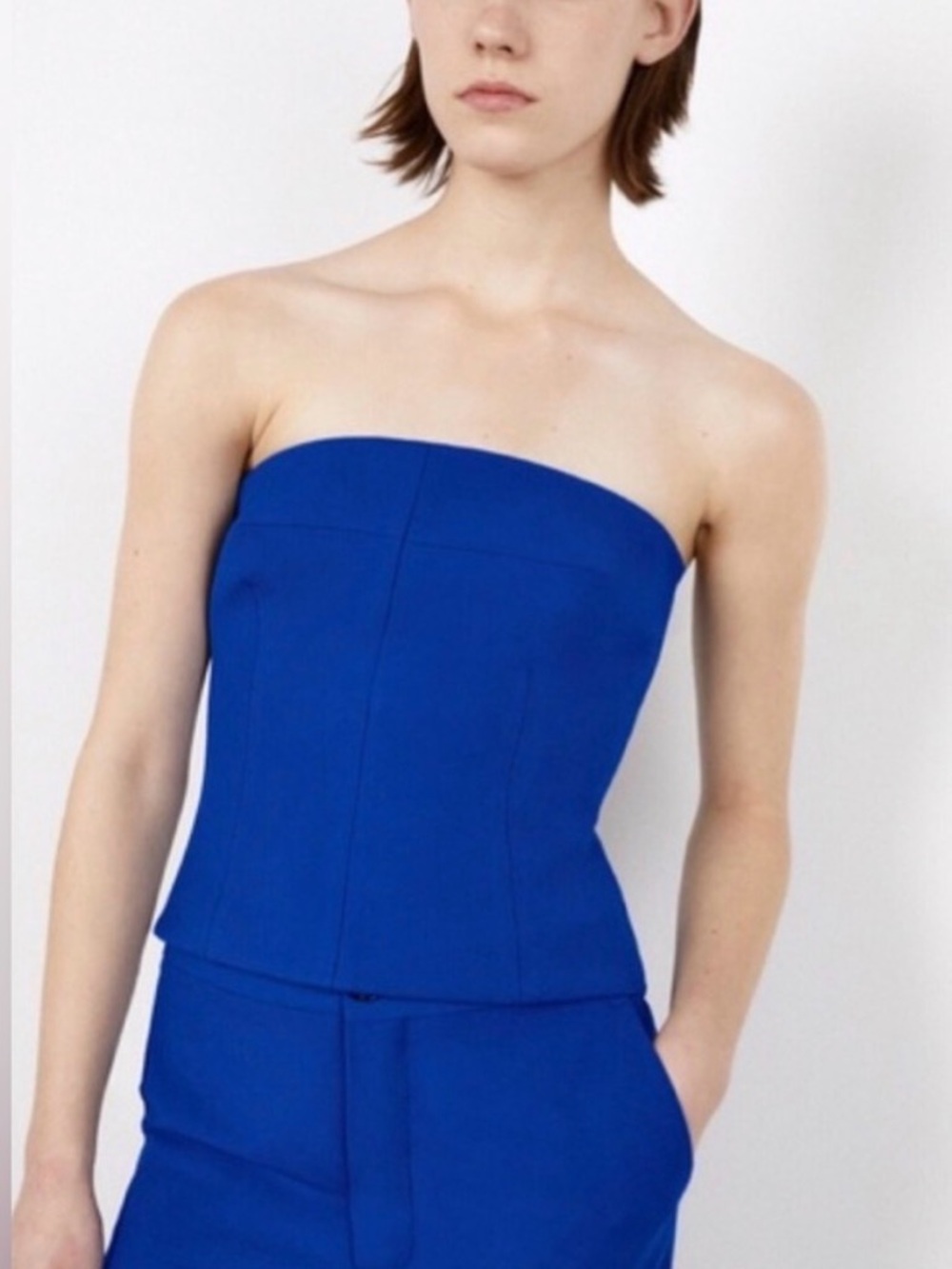 Zara Electric Blue Strapless Bustier Top